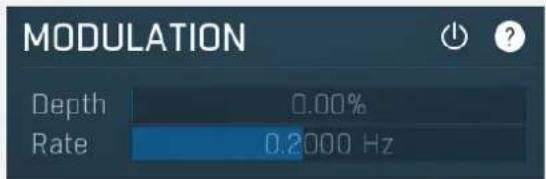 MODULATION Depth 0.00% Rate 0.2000 Hz