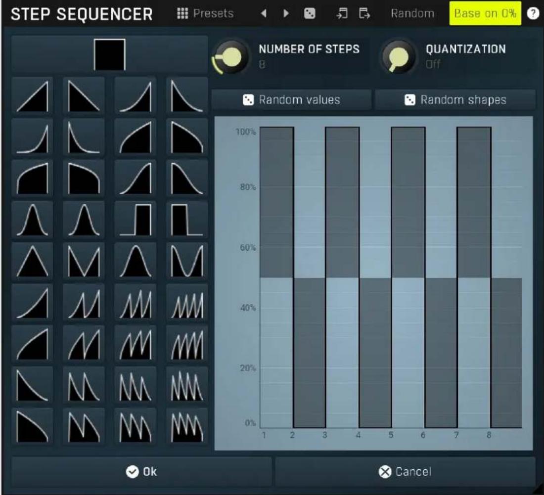 MeldaProduction MTurboReverb - Signal generator step sequencer editor - 1