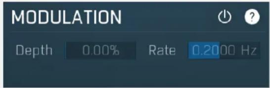 MODULATION Depth 0.00% Rate 0.2000 Hz