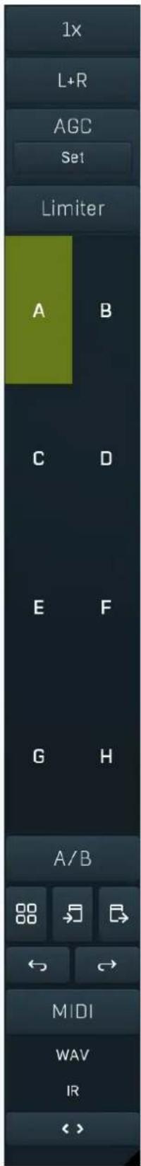 1x L+R AGC Set Limiter A B C D E F G H A/B MIDI WAV IR <<>