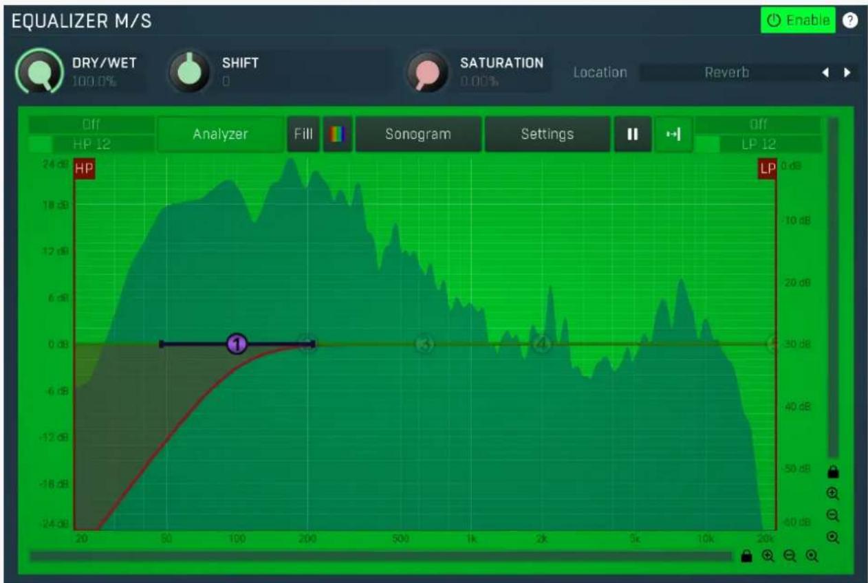 MeldaProduction MTurboReverb - Equalizer panel - 1