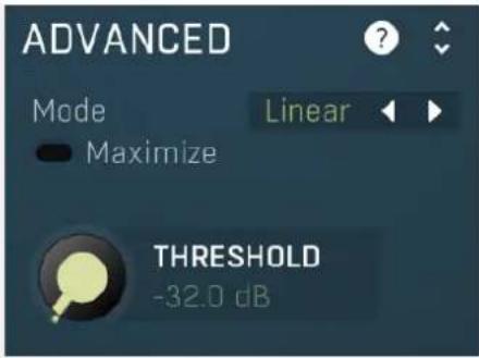 ADVANCED Mode Linear Maximize THRESHOLD -32.0 dB