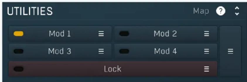UTILITIES Map ? Mod 1 ≡ Mod 2 ≡ Mod 3 ≡ Mod 4 ≡ Lock ≡