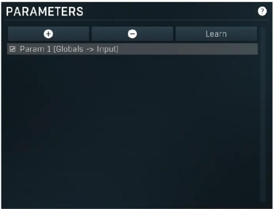 PARAMETERS + - Learn Param 1 [Globals -> Input]