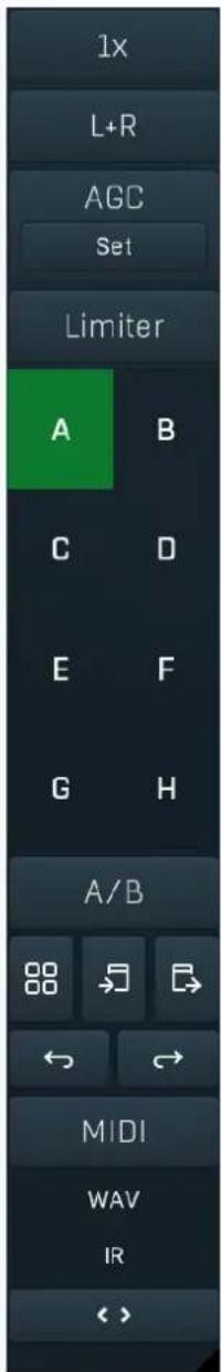 1x L+R AGC Set Limiter A B C D E F G H A/B MIDI WAV IR <<>