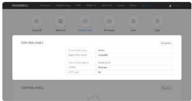 IMAGEWELL Default Deletestring FTP ASP.NET ASP.NET Home Web Logo General Network Control Hub Hardware User Tags CONTROL HUB 1 Configuration Control Hub status Online Explanation status Accepted Control Hub Address 10.10.1.74 HTTPS Divided HTTP port 99 CONTROL HUB 2 Help