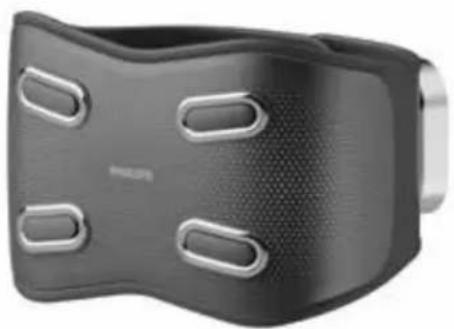 Black fitness tracker device with four buttons and textured grip (no visible text or symbols)