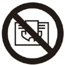Prohibition sign with crossed-out document and document icon, indicating no text or document restrictions