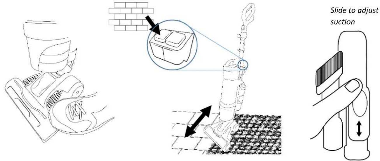 Slide to adjust suction
