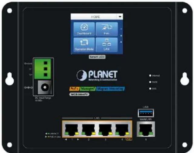 HOME Dashboard Foc Domain Mode LAN Smart LCD PLANET Networking & Communication PoE+ Managed Magnetic Mounting WGB-004-FV ● Internal ● Porte ● Web LAN SAMS WANSL FV PLANECT PHASE-21.13x DC Input Fanges 10 GBV
