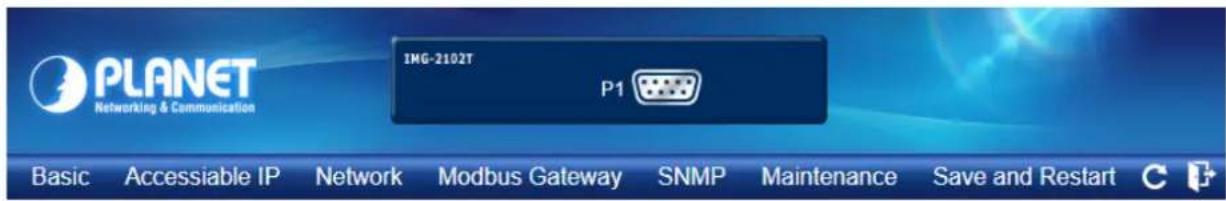 PLANET Networking & Communication IMG-2102T P1 Basic Accessible IP Network Modbus Gateway SNMP Maintenance Save and Restart