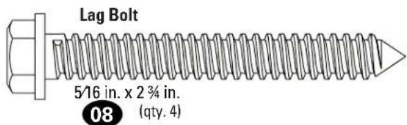 Lag Bolt 5/16 in. x 2 ¾ in. (qty. 4) 08