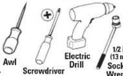Awl Screwdriver Electric Drill 1/2 (13 m Sock Wren