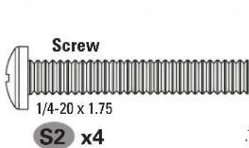 Screw 1/4-20 x 1.75 S2 x4