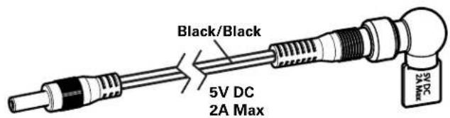 Black/Black 5V DC 2A Max