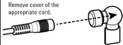 Remove cover of the appropriate cord.
