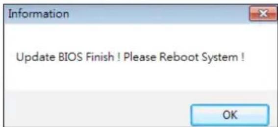 Information Update BIOS Finish ! Please Reboot System ! OK