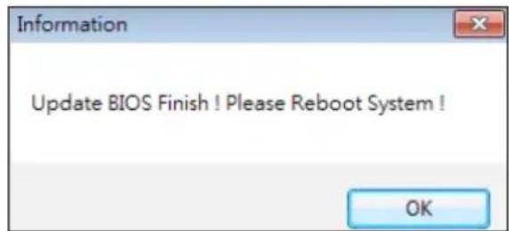Information Update BIOS Finish ! Please Reboot System ! OK
