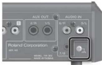 AUX OUT AUDIO IN 2/10 1/5 6/10 0/5 Roland Corporation SET NO. MODEL: VR-368 MADE IN TURBRA