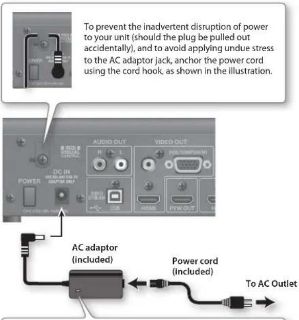 ROLAND VR-3EX - Connecting the AC Adaptor - 1