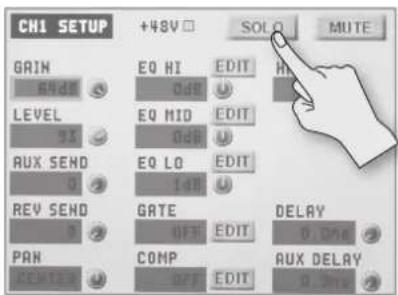 CHI SETUP +48V SOLO MUTE GAIN EQ HI EDIT H END EQ LEVEL EQ MID EDIT 91 EQ RUX SEND EQ LO EDIT 0 148 REV SEND GATE DELAY 0 OFF EDIT D ONE PAN COMP AUX DELAY ECON OFF EDIT D ONE