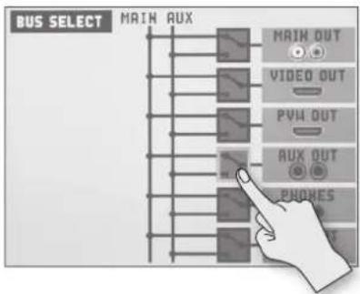 BUS SELECT MAIN AUX MAIN OUT VIDEO OUT PVH OUT AUX OUT PHONES