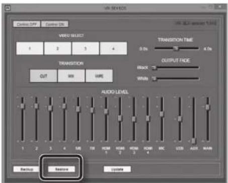 Video SEVCS Control: 5PP Control: 0P VIDEO SELECT 1 2 3 4 TRANSITION OUT REF UWE AUDIO LEVEL 0.0s 4.0s OUTPUT FADE Black White Audio Reset Resource Customs