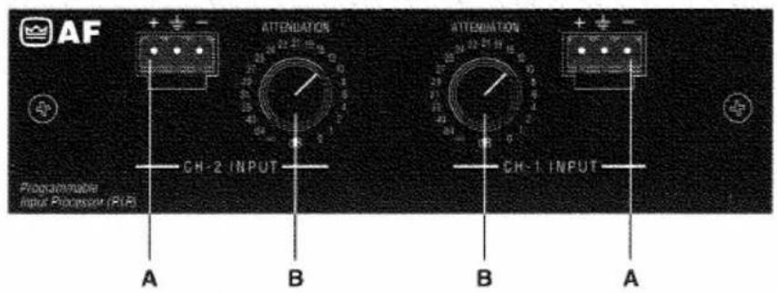 AF ATTENUATION ATTENUATION A CH-2 INPUT B CH-1 INPUT A Programmable Input Processum (PIR)