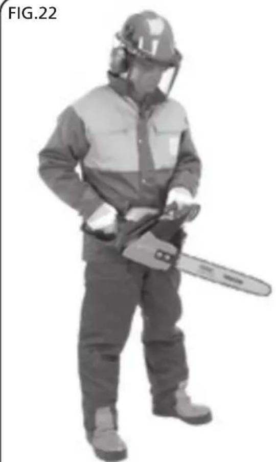 Draper CSP2625 - HOLDING THE CHAIN SAW (FIGS.22 - 23) - 1