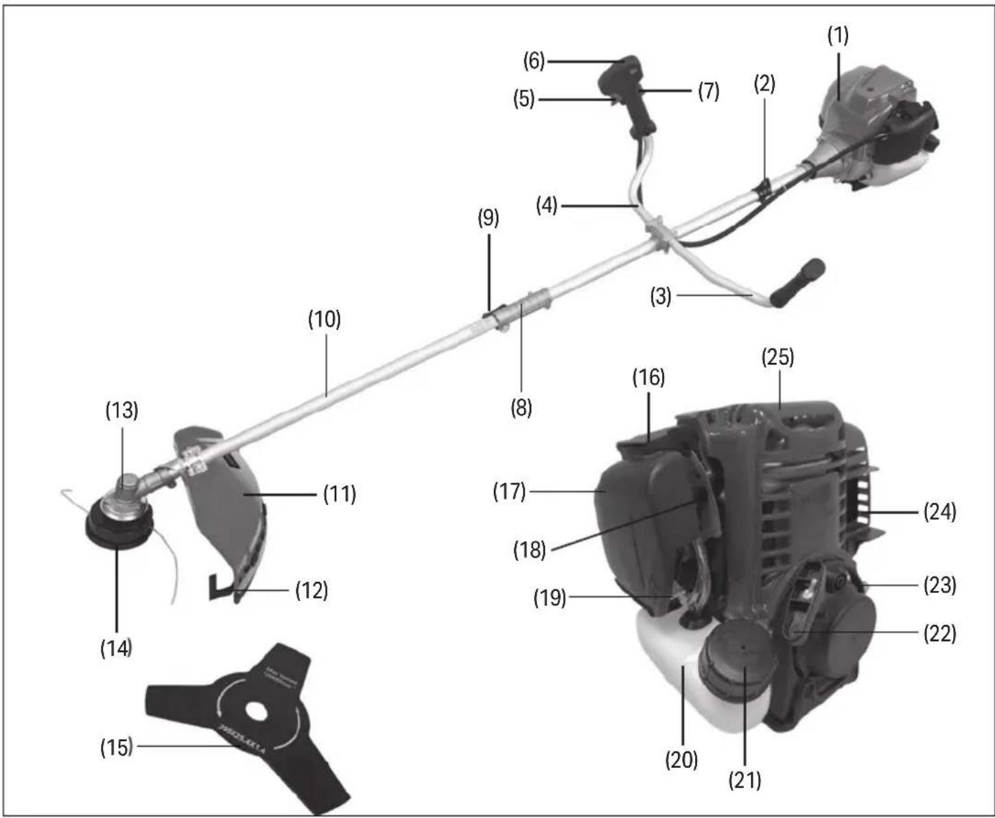 Labeled diagram of a mechanical device with numbered parts, likely an engine or motor assembly.