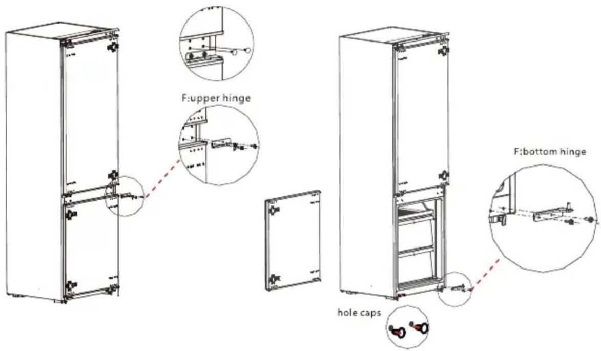 F:upper hinge F:bottom hinge hole caps