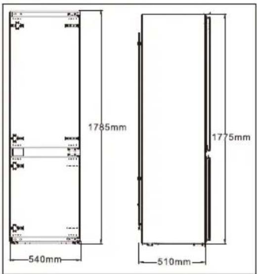 1785mm 540mm 1775mm 510mm
