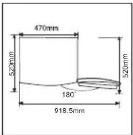 470mm 520mm 180° 918.5mm 520mm