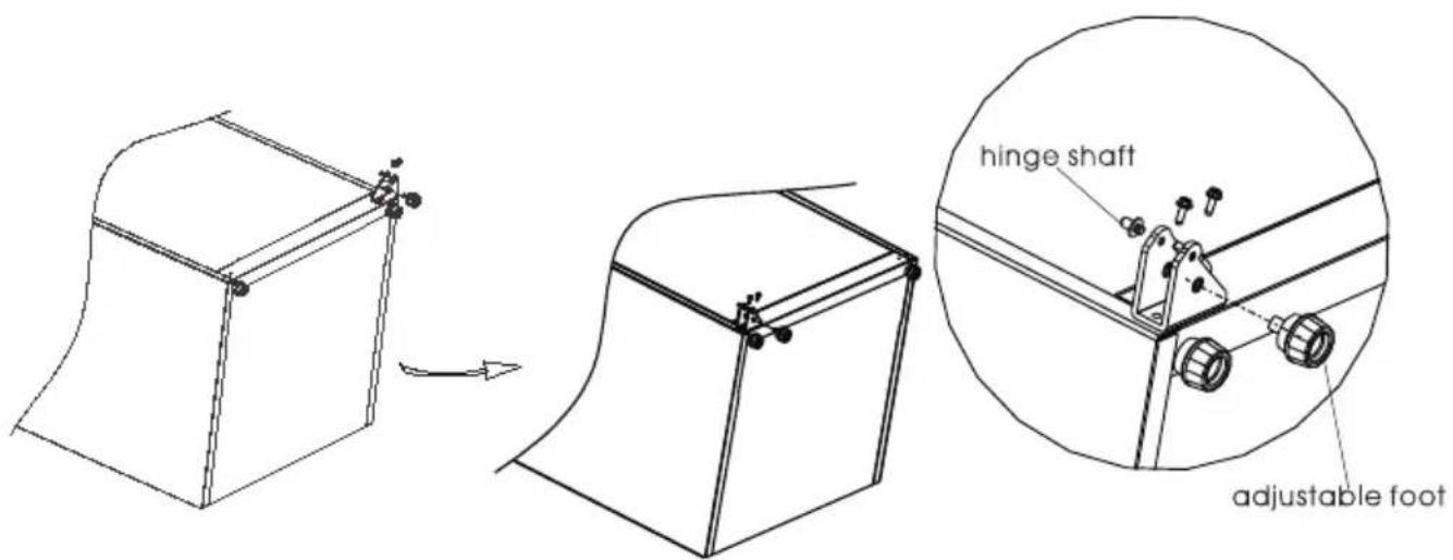 hinge shaft adjustable foot
