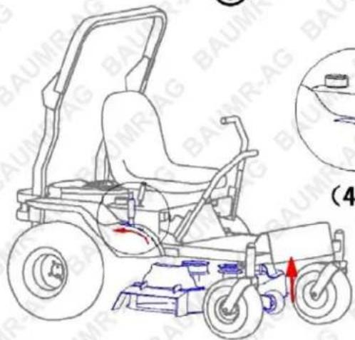 Technical diagram of a wheelchair with labeled components and directional arrows indicating movement or force