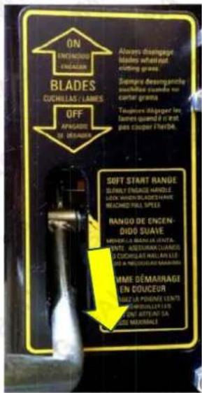 ON ENCENDUO ENCAZAN BlADES CUCILLAS / LAMES OFF APGADO TO DERANGER Always disengage blades when lost cutting grams Simpore descompanche suave de suave de carter grams Toupeore du proper les lamps quand le est, pas couper l'herba. SOFT START RANGE SURPLY ENGAGE HANDLE LUX HARRIED/UNCHAWK NEACHED PALL SPEE RANGO DE ENCEN- DIDO SUAVE MONOR LA BENA LA JENTA LENTS AQUISUM CLAUDUS SUCHIKUAR RAILA LE LA GUE LA MELICULAD MARATHA MME DEMARRAGE EN COUCEUR ALLA LA PONEE LENTS PARS PARLES LE OUT ALTYAT LA SEE MAXIMANCE