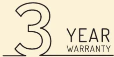 3 YEAR WARRANTY
