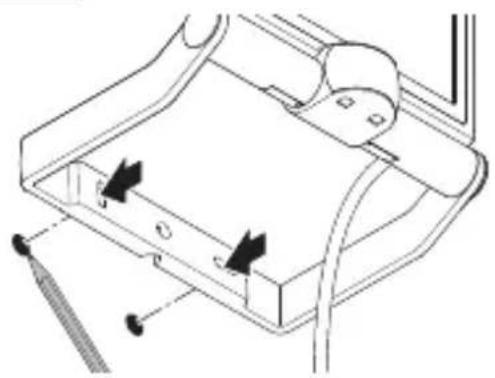 Technical line drawing of a mechanical device with mounting holes and wiring (no text or symbols)