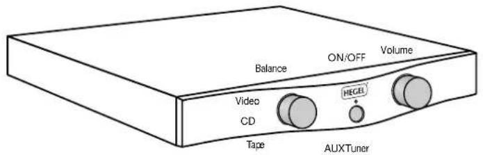 Balance ON/OFF Volume Video CD Tape HEGEL AUXTuner