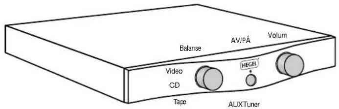 Balance AV/PÁ Volum Video CD Tape HEGEL AUXTuner