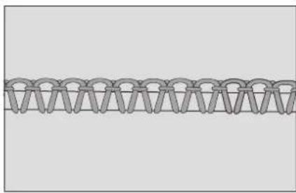 Pure diagram of a chain of interlocking circular elements without any text, numbers, or symbols