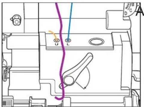 Technical diagram of a mechanical assembly with labeled components and directional indicators