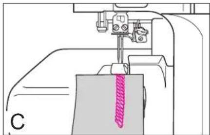 Mechanical sewing machine needle stitching a textured block (no text or symbols visible)