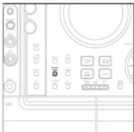 Technical diagram of a device control panel with labeled buttons and ports