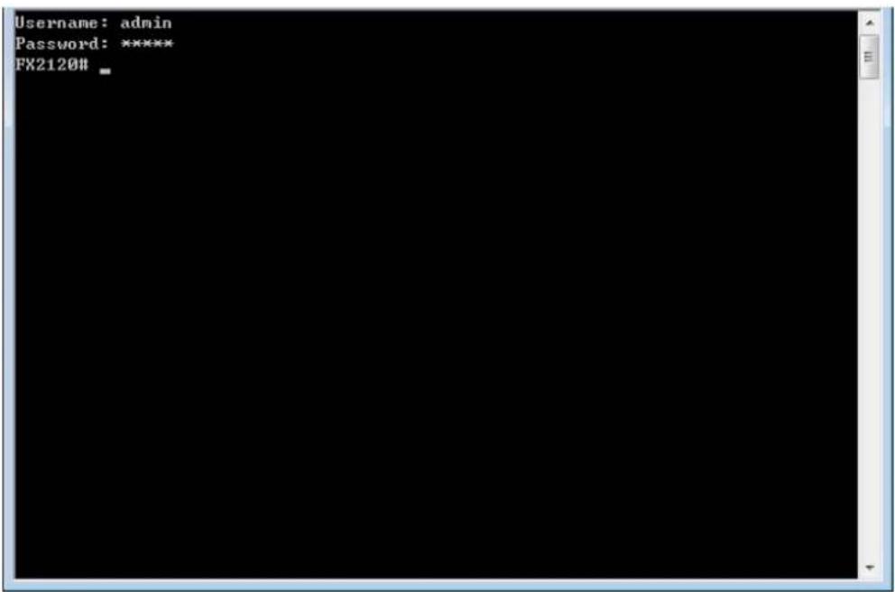 Username: admin Password: ***** FX2120# _