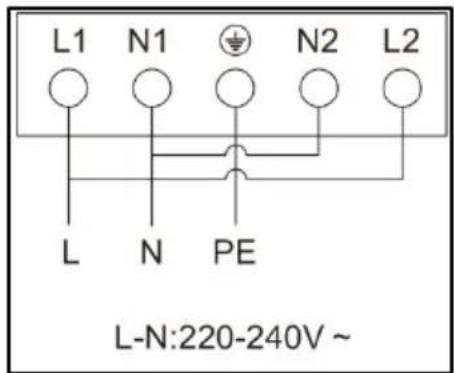 L1 N1 N2 L2 L N PE L-N:220-240V ~