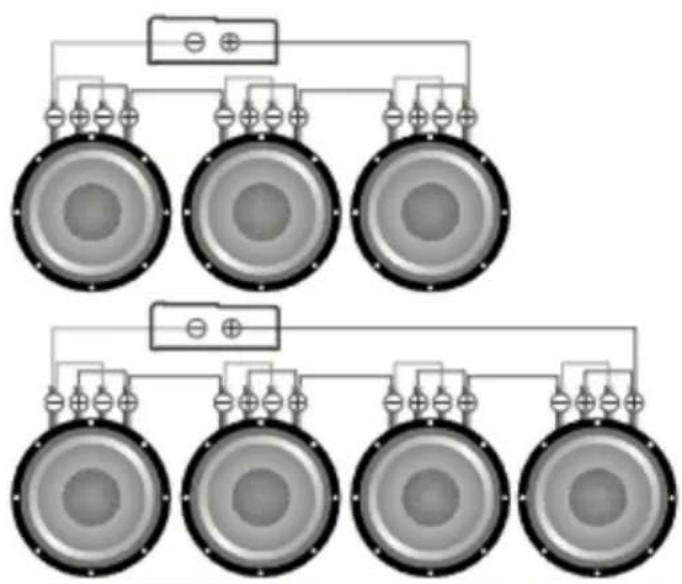 Deaf Bonce Machete MFA-4.80 - Subwoofers in series, coils in parallel - 2