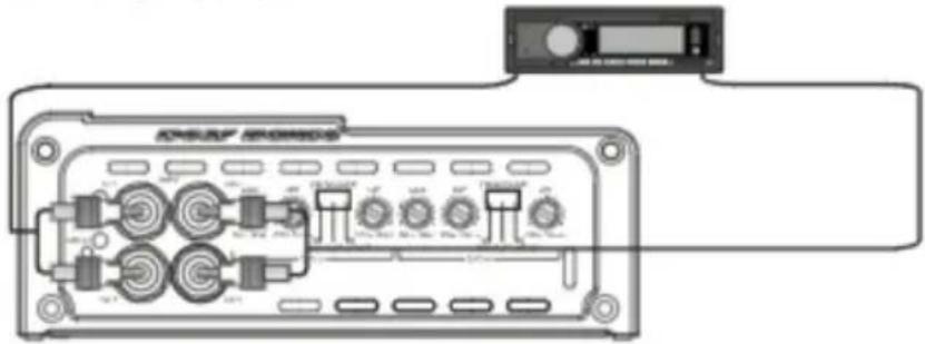 Deaf Bonce Machete MFA-4.80 - Standard wiring diagram of four-channel amplifier to head unit - 1