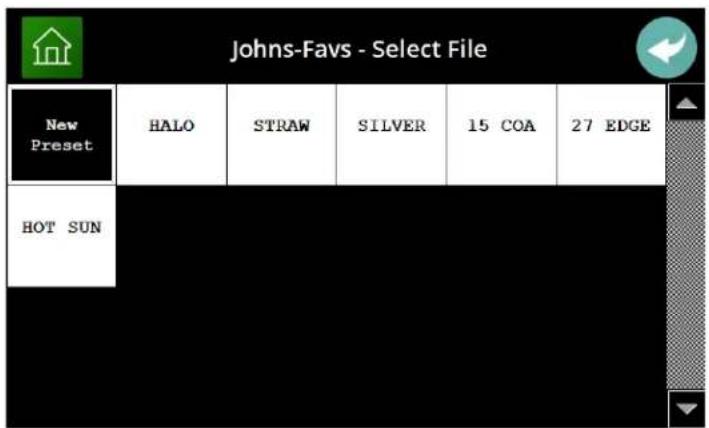 Johns-Favs - Select File New Preset HALO STRAW SILVER 15 COA 27 EDGE HOT SUN