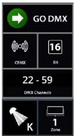 GO DMX CRMX 16 Bit 22 - 59 DMX Channels K 1 Zone